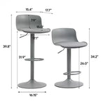 FurnitureR Lot de 2 tabourets de bar réglables en hauteur, tabourets de bar pivotants modernes avec repose-pieds, chaises de bar hauteur comptoir pour îlot de cuisine, pub, bar à la maison