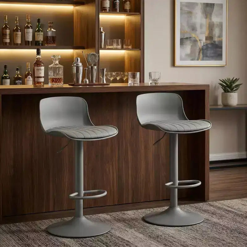 FurnitureR Lot de 2 tabourets de bar réglables en hauteur, tabourets de bar pivotants modernes avec repose-pieds, chaises de bar hauteur comptoir pour îlot de cuisine, pub, bar à la maison