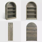 NEWLAYOUT Étagère haute à 4 niveaux, bibliothèque au sol ouverte en bois de 121 cm