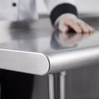Table de travail robuste en acier inoxydable 60x30 avec étagère réglable, certifiée NSF, capacité de 236 kg, surface facile à nettoyer pour les cuisines commerciales et domestiques