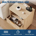 Table de chevet avec station de recharge, tiroirs et étagère ouverte, table de chevet moderne en bois pour chambre à coucher/salon/bureau