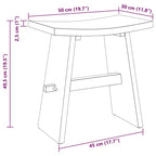 vidaXL Tabouret de salle de bain Marron 50 x 29,5 x 50,5 cm Bois de teck massif