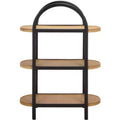Wilson Wood & PE Rattan Storage Shelf - Black/Brown - SEI