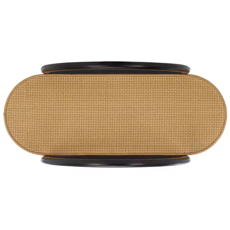 Étagère de rangement en bois de Wilson et rotin PE - Noir/Brun - SEI