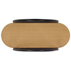 Étagère de rangement en bois de Wilson et rotin PE - Noir/Brun - SEI