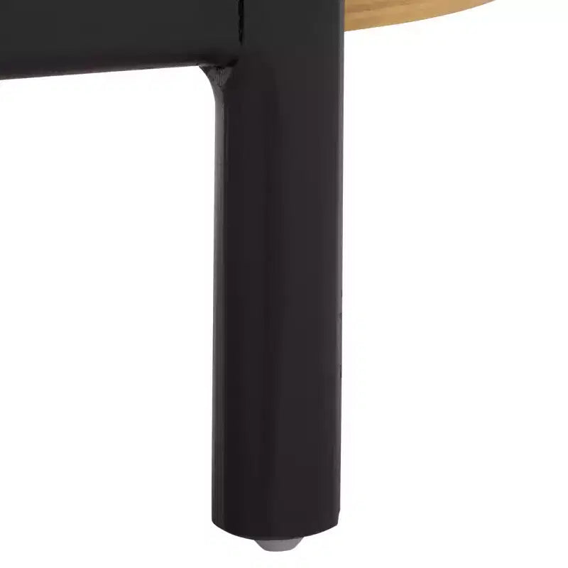 Étagère de rangement en bois de Wilson et rotin PE - Noir/Brun - SEI
