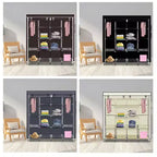 Armoire de rangement portable Karl Home 12 cubes avec 2 tringles de suspension et 4 poches latérales, organisateur de rangement 4 niveaux en tissu non tissé noir