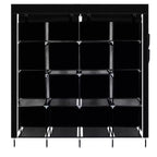 Armoire de rangement portable Karl Home 12 cubes avec 2 tringles de suspension et 4 poches latérales, organisateur de rangement 4 niveaux en tissu non tissé noir