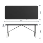 Flash Furniture Table pliante en plastique de 1,8 m à deux volets