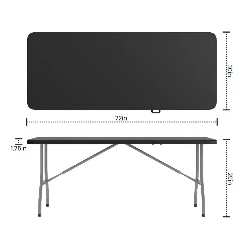 Flash Furniture Table pliante en plastique de 1,8 m à deux volets