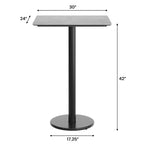 Plateau de table Flash Furniture Acadia avec technologie HPL TopGuard et base hauteur bar