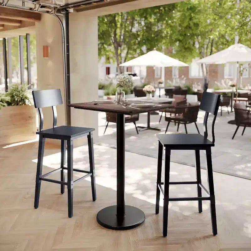 Plateau de table Flash Furniture Acadia avec technologie HPL TopGuard et base hauteur bar