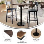 Plateau de table Flash Furniture Acadia avec technologie HPL TopGuard et base hauteur bar