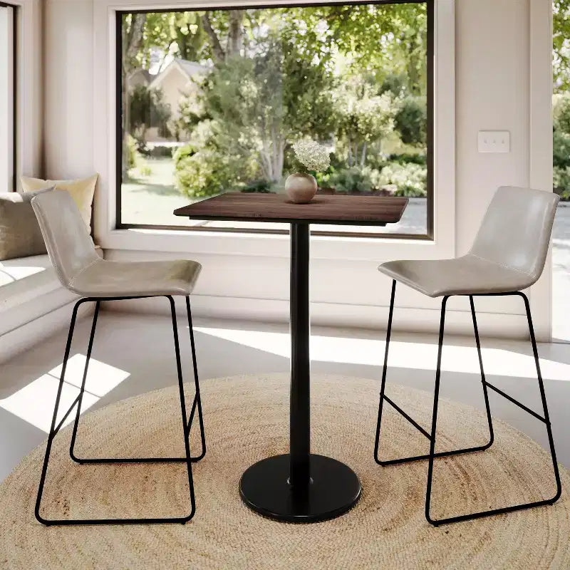 Plateau de table Flash Furniture Acadia avec technologie HPL TopGuard et base hauteur bar