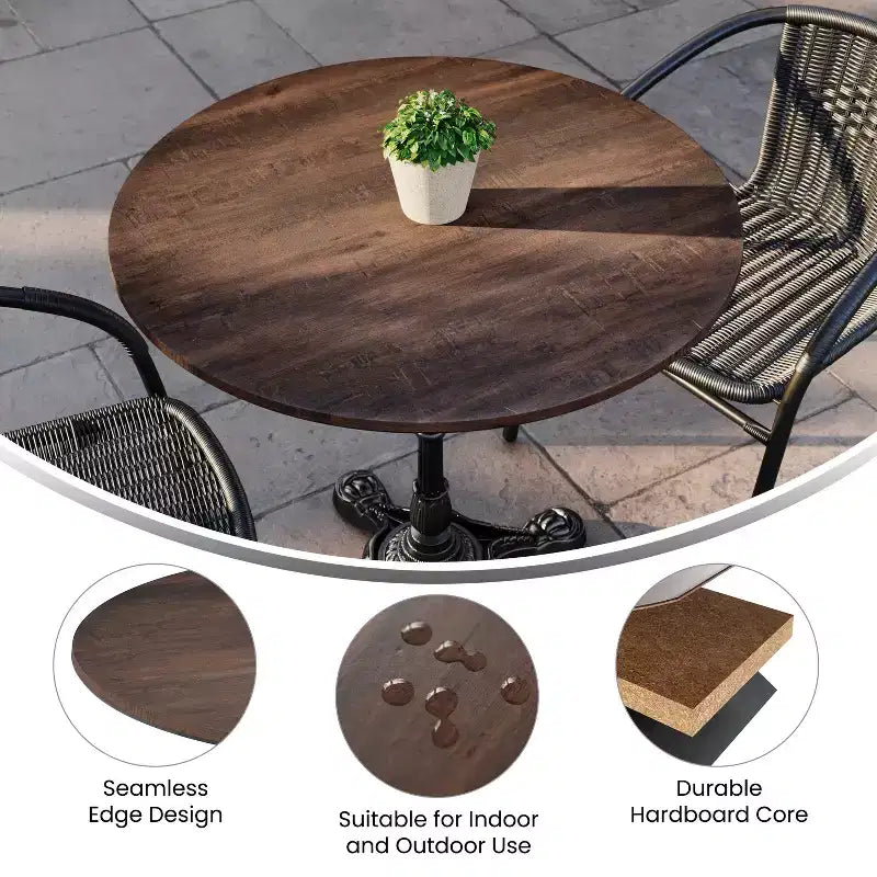 Plateau de table Flash Furniture Acadia TopGuard HPL, bord sans couture, résistant aux rayures et aux taches, qualité commerciale