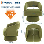 Fauteuil d'appoint moderne pivotant à 360° en velours, fauteuil rembourré avec dossier rayé et rembourrage moelleux, fauteuil de salon rond et confortable