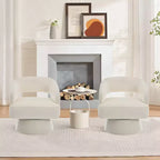 Fauteuil d'appoint moderne pivotant à 360° en velours, fauteuil rembourré avec dossier rayé et rembourrage moelleux, fauteuil de salon rond et confortable