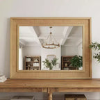 Miroir décoratif mural en bois massif et rotin style ferme Brielle de GDFStudio
