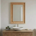 Miroir décoratif mural en bois massif et rotin style ferme Brielle de GDFStudio