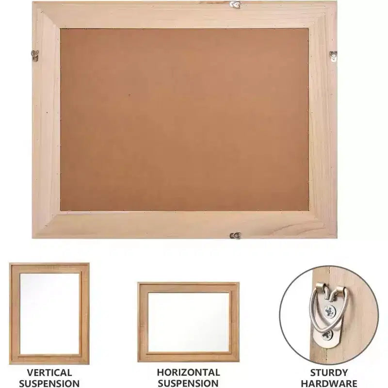 Miroir décoratif mural en bois massif et rotin style ferme Brielle de GDFStudio