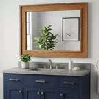 Miroir décoratif mural en bois massif et rotin style ferme Brielle de GDFStudio