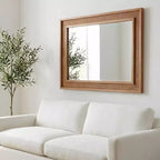 Miroir décoratif mural en bois massif et rotin style ferme Brielle de GDFStudio