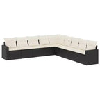 vidaXL Garden Sofa Set Black and Cream White