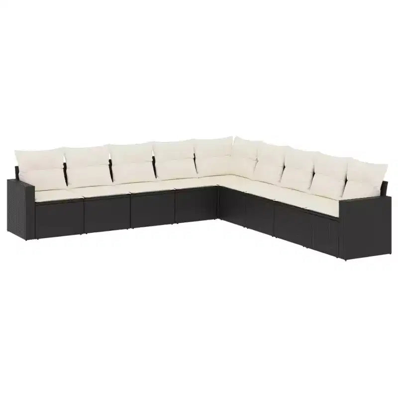 vidaXL Garden Sofa Set Black and Cream White