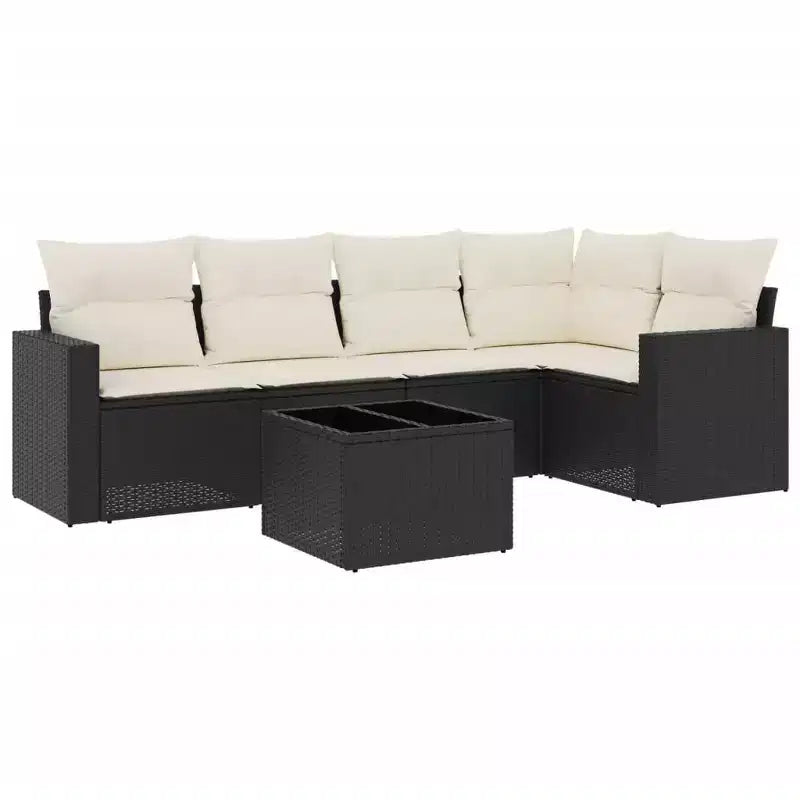 vidaXL Garden Sofa Set Black