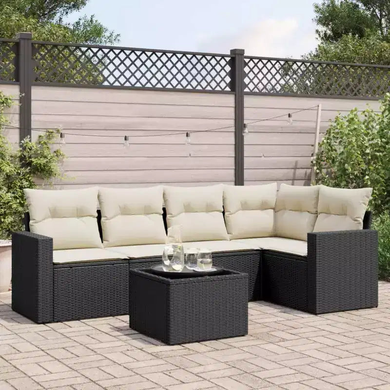 vidaXL Salon de jardin noir