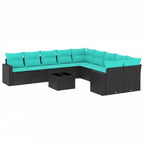 vidaXL Outdoor Sofa Set Solid Acacia Wood and Polyester Natural