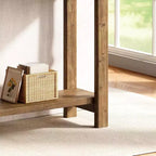 Console en bois massif Lantine, table de canapé extra longue de 180 cm derrière le canapé pour l'entrée, le couloir, le hall, le salon, marron naturel