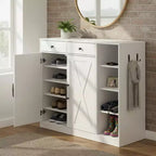 Meuble de rangement pour entrée de ferme moderne, 6 étagères réglables, 2 tiroirs, pour couloir, salon