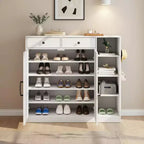 Meuble de rangement pour entrée de ferme moderne, 6 étagères réglables, 2 tiroirs, pour couloir, salon