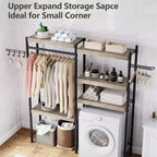 Étagère au-dessus du Lave-linge, Étagère de Rangement pour Sèche-linge à 5 Niveaux avec Hauteur Réglable, Étagère de Salle de Bain, Rangement Gain de Place pour Salle de Bain, Buanderie