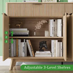 Bahut, 2 tiroirs, 4 portes, étagères réglables, rangement, pour la maison, le salon