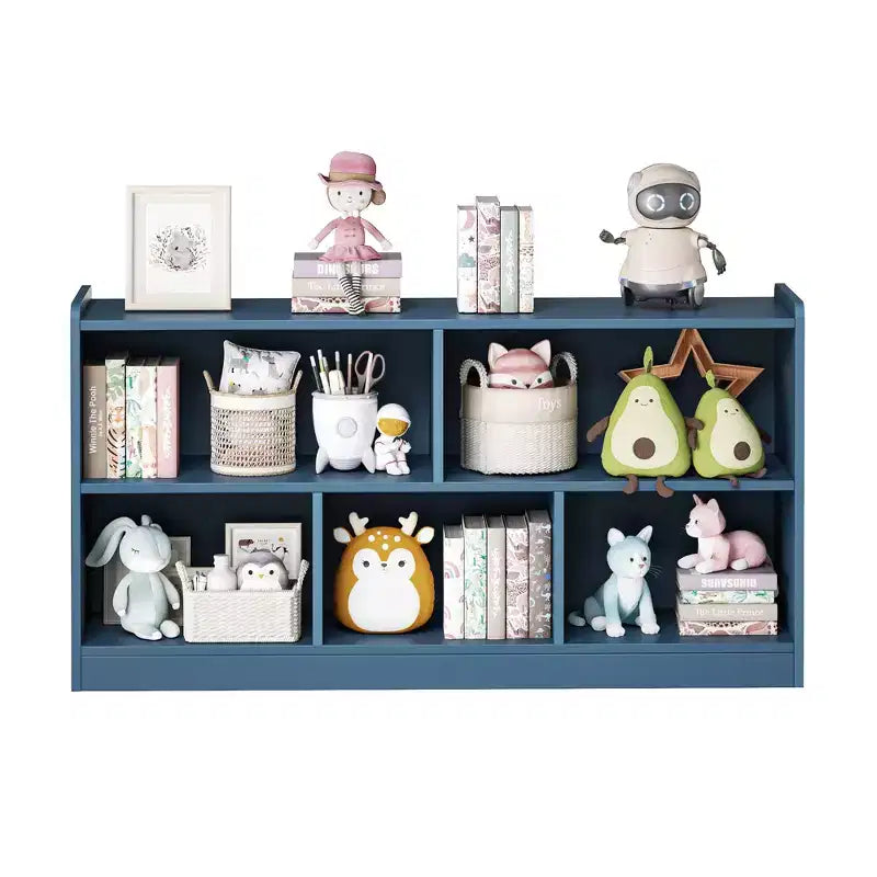 Wooden Kids Storage Cabinet with 5 Sections, Montessori Bookshelf and Toy Organizer for Nursery, Playroom, Classroom & Bedroom