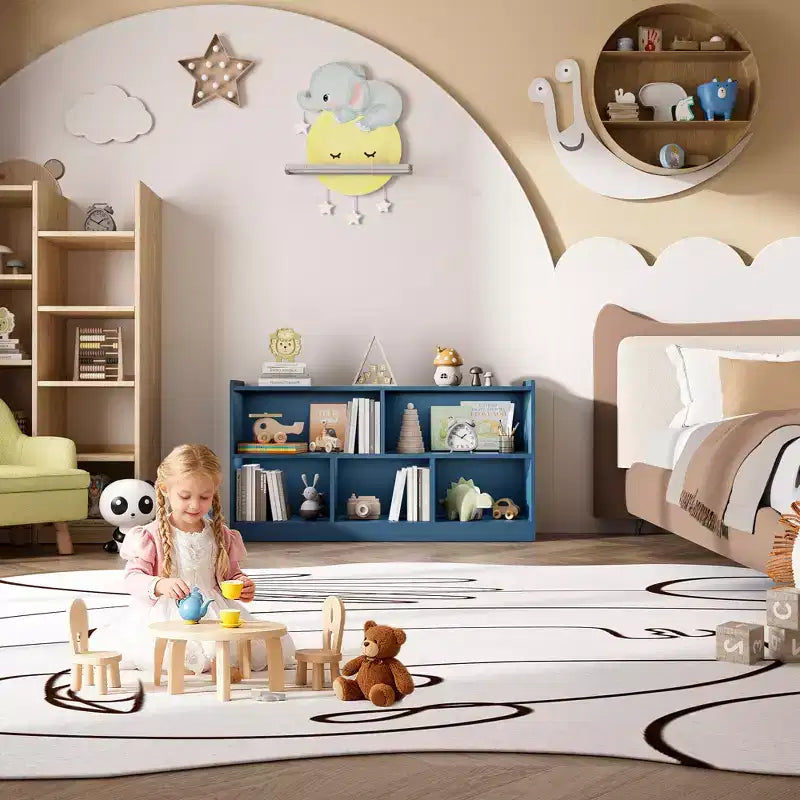 Meuble de rangement pour enfants en bois avec 5 sections, bibliothèque Montessori et organisateur de jouets pour crèche, salle de jeux, salle de classe et chambre à coucher