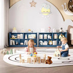 Meuble de rangement pour enfants en bois avec 5 sections, bibliothèque Montessori et organisateur de jouets pour crèche, salle de jeux, salle de classe et chambre à coucher
