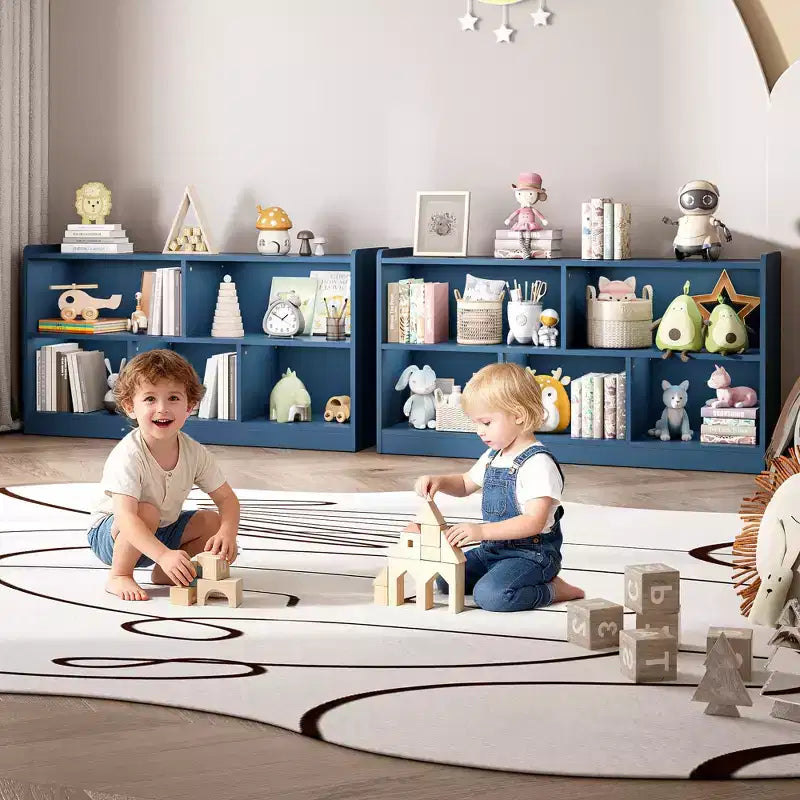 Meuble de rangement pour enfants en bois avec 5 sections, bibliothèque Montessori et organisateur de jouets pour crèche, salle de jeux, salle de classe et chambre à coucher