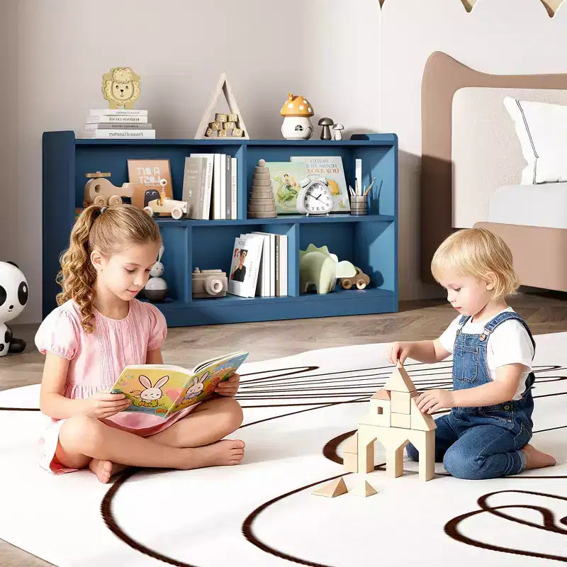 Meuble de rangement pour enfants en bois avec 5 sections, bibliothèque Montessori et organisateur de jouets pour crèche, salle de jeux, salle de classe et chambre à coucher