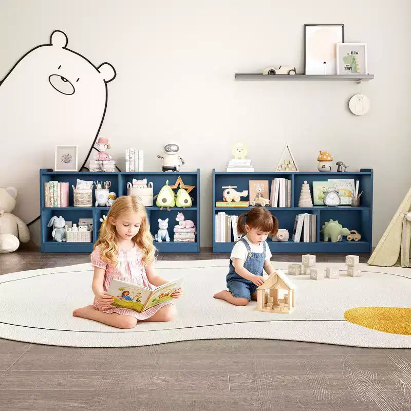 Meuble de rangement pour enfants en bois avec 5 sections, bibliothèque Montessori et organisateur de jouets pour crèche, salle de jeux, salle de classe et chambre à coucher