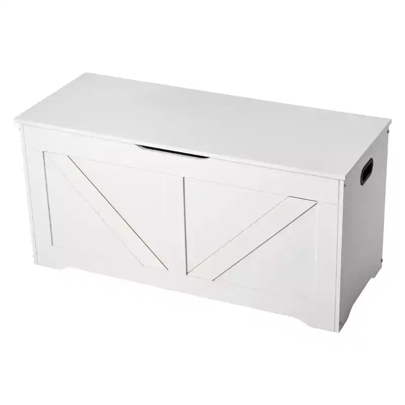 Banc de rangement pour enfants avec charnière de sécurité, coffre à jouets en bois et banc d'assise pour salle de jeux, chambre, entrée ou salon, blanc