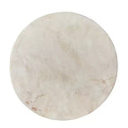 Table d'appoint ronde en faux travertin blanc faite à la main - Plateau en béton de 35 cm, capacité de 90 kg, résistante aux intempéries, utilisation intérieure/extérieure sans assemblage