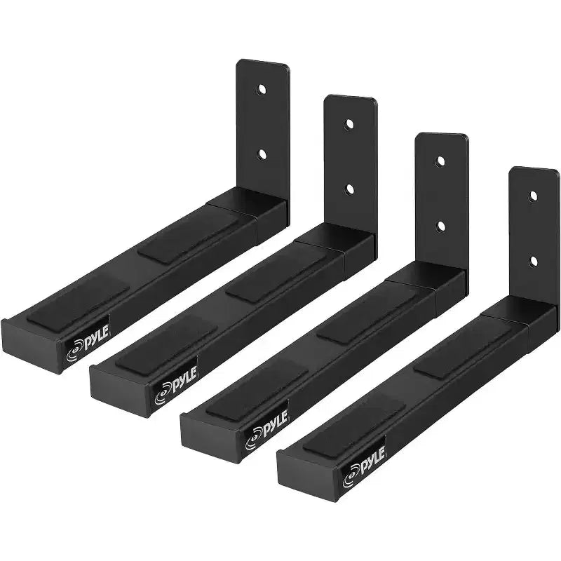 Pyle Universal Wall Mount Soundbar Speaker Brackets - Black