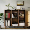 Modern 6-Cube Bookcase Organizer, Open Wood Bookshelf, Freestanding Storage Display Shelf, Space-Saving Design, for Home, Living Room, Bedroom