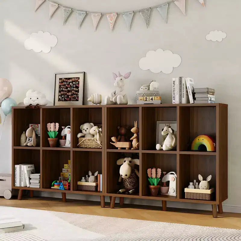 Bibliothèque moderne à 6 cubes, étagère ouverte en bois, étagère de rangement autoportante, design peu encombrant, pour maison, salon, chambre à coucher