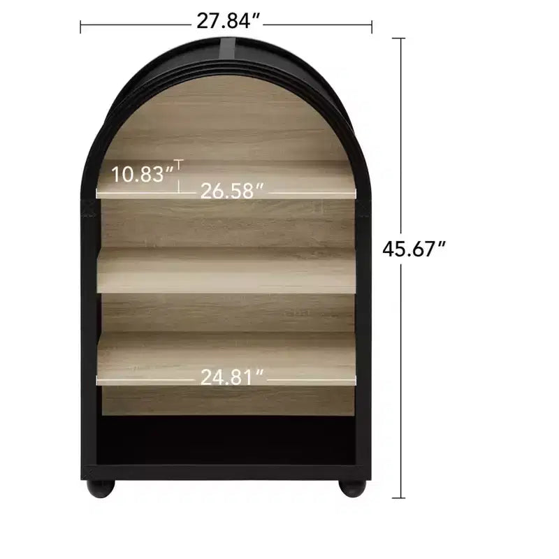 GDFStudio Sade Meuble de Rangement Moderne à 4 Niveaux, en Bois et Métal, avec Bords Sculptés, 71,1 cm