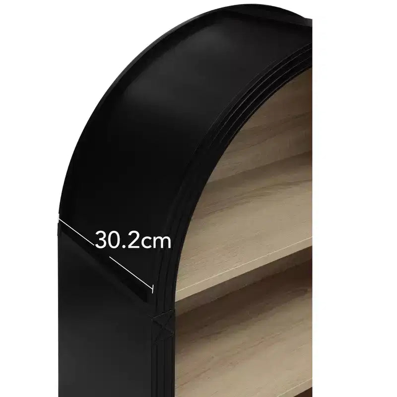 GDFStudio Sade Meuble de Rangement Moderne à 4 Niveaux, en Bois et Métal, avec Bords Sculptés, 71,1 cm