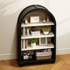 GDFStudio Sade Meuble de Rangement Moderne à 4 Niveaux, en Bois et Métal, avec Bords Sculptés, 71,1 cm